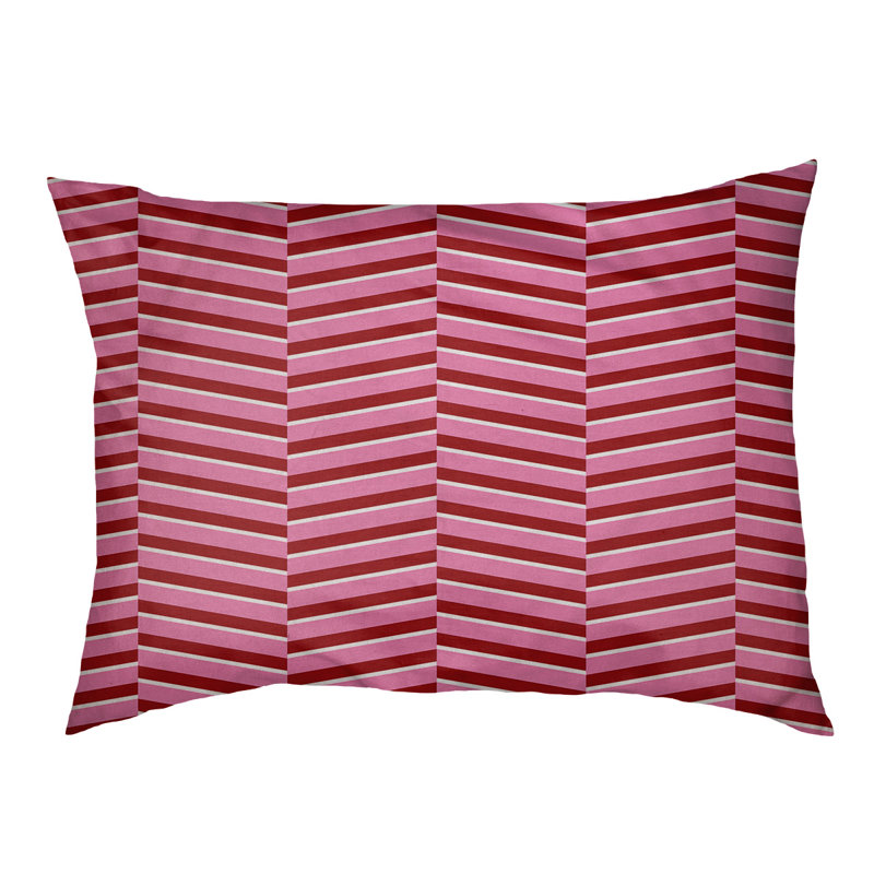 Oreiller intérieur en rupture fête, l 28 po x P 18 po x H 6 po, Brun / rose