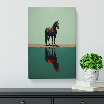 Horse Minimalism Art No.3 - Wrapped Canvas