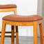 Tabouret de bar 30 po avec siège de selle en cuir reconstitué - Finition confortable durable Élégant et confortable-1606292975-1606292977