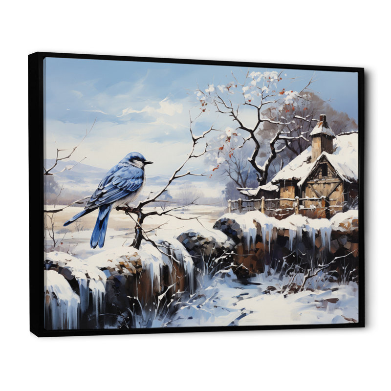«The Magpieclaude Monets Winter I», reproduction sur toile, Cadre flottant noir, H 30 po x l 40 po x P 1,5 po