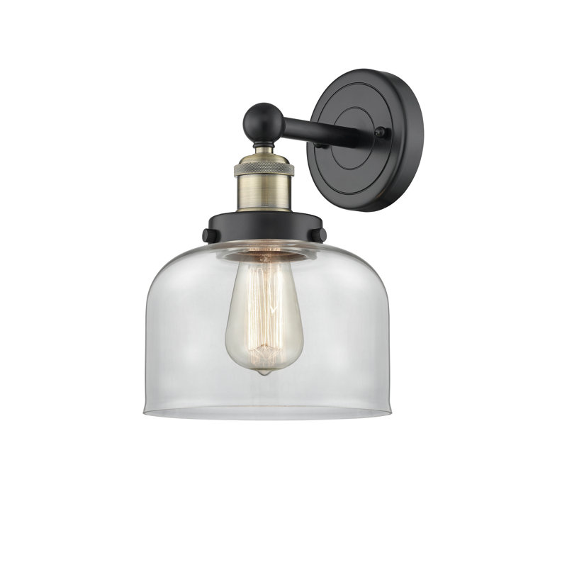 Cetronia Armed Sconce, Clear, Black Antique Brass