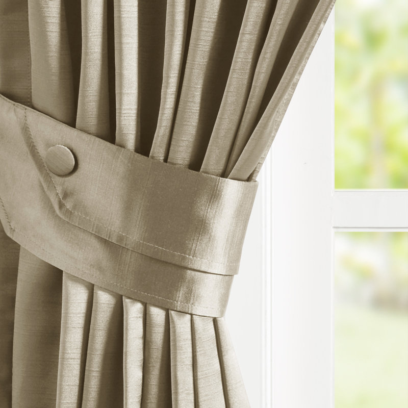 Avignon Croscill Classics Single Curtain Panel with Tieback, 26" W x 96" L, Champagne