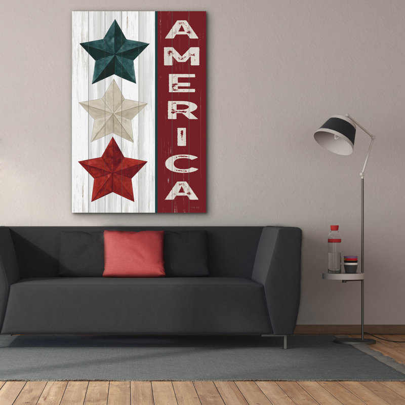 «America» par Cindy Jacobs, estampe numérique sur toile, H 60 po x l 40 po x P 1,5 po