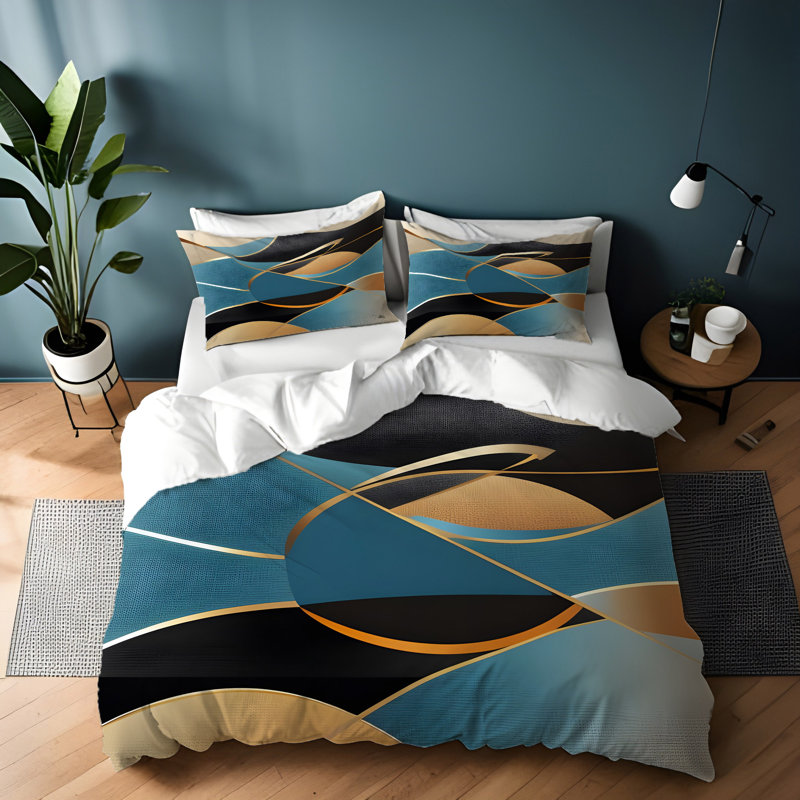 Abstract Duvet Cover, King Duvet Cover + 2 King Shams