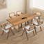 Table de salle à manger surdimensionnée à vagues rectangulaires, table de salle à manger en bois pour 6 personnes, grande table de cuisine moderne Mid-Century pour le salon, table de salle à manger bohémienne avec tissage en rotin pour le restaurant