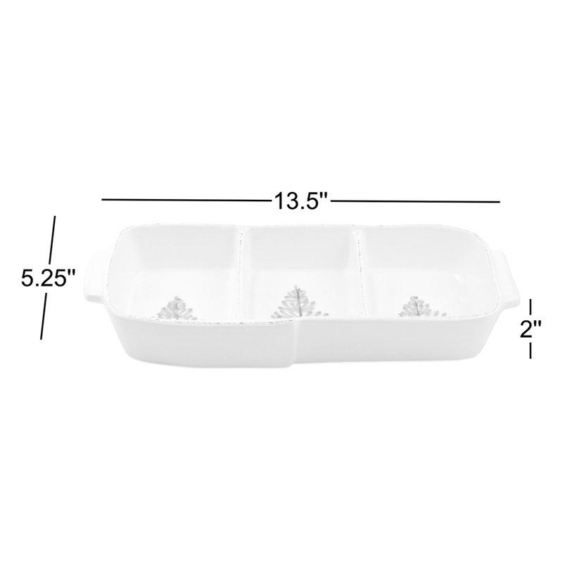 VIETRI Lastra Holiday Divided Serving Dish