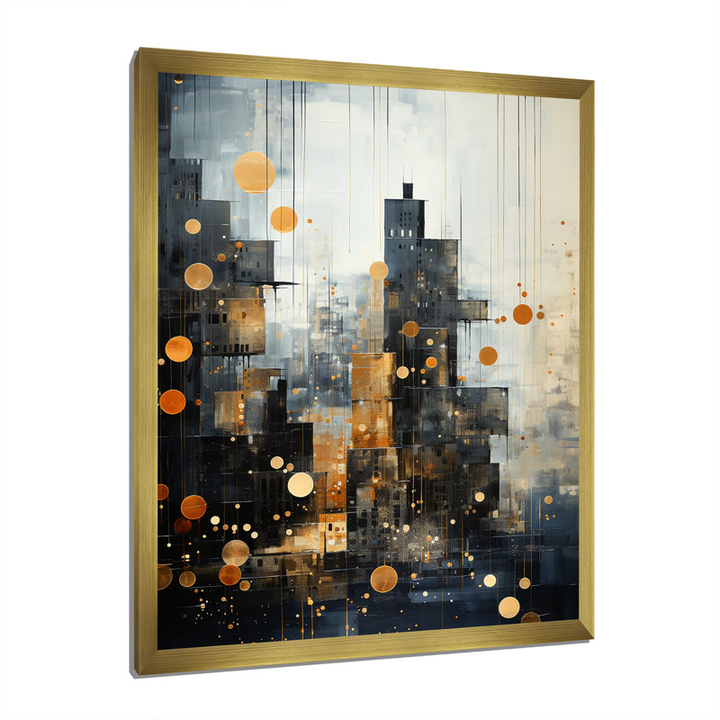 Art urbain sur toile Cityscape, reproduction abstraite de l'horizon de la tour - tours abstraites de mouchetures I