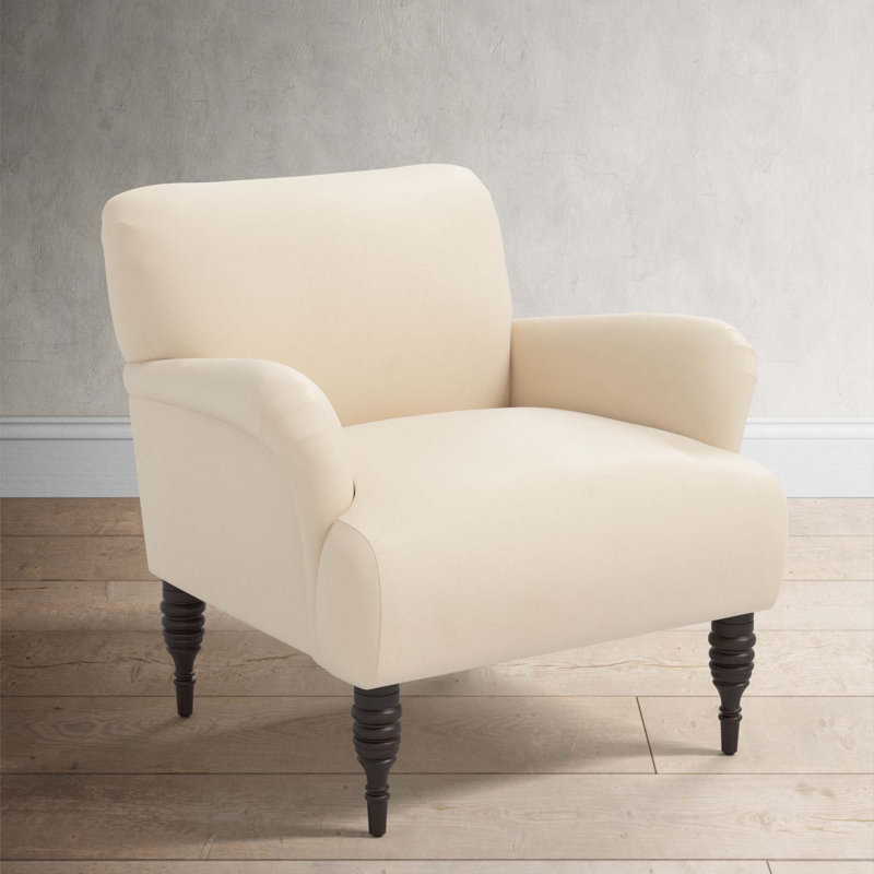 Allura Upholstered Armchair, Classic Pearl Performance Velvet