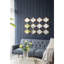Miroir mural doré à quatre niveaux 9,5 x 1 x 47,2 po