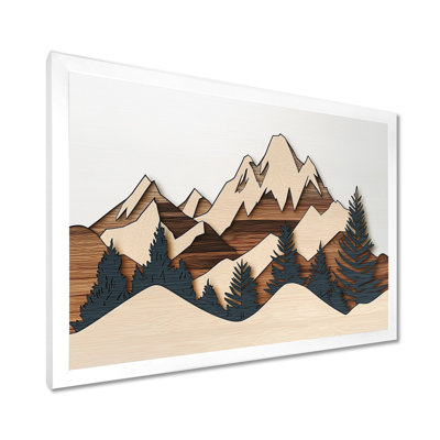 «Brown Black Dancing On The Mountain Horizons», art encadré de montagnes, paysage mural brun
