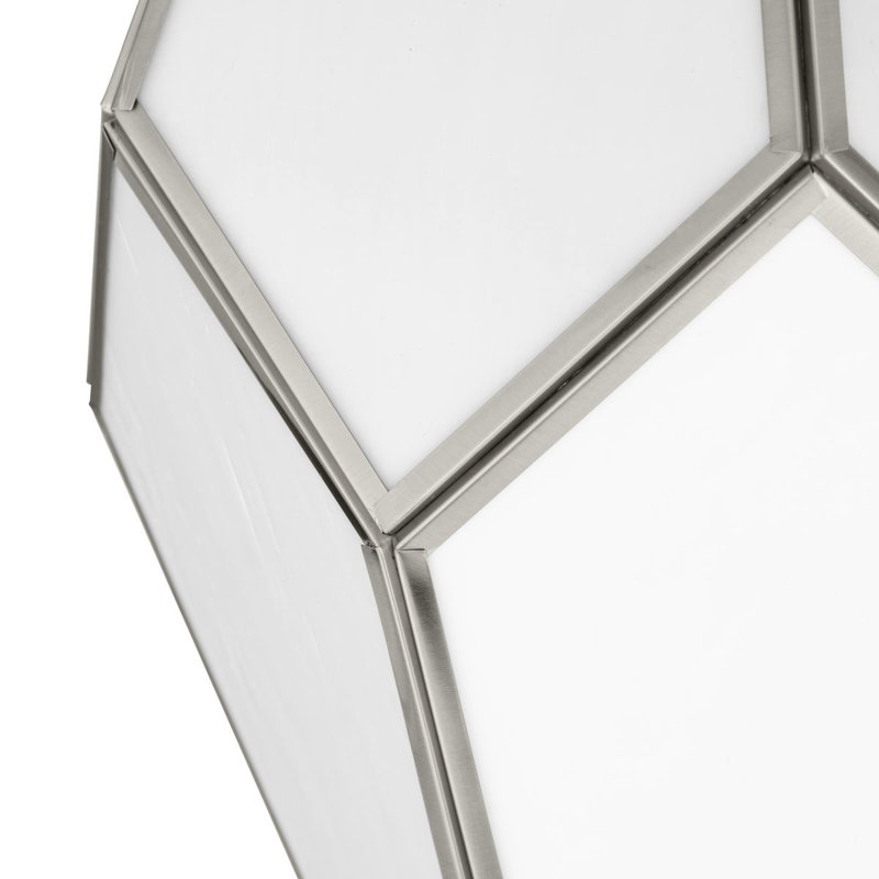 Luminaire suspendu 1 lumière Jamaka, H 13 po x l 9 po x P 9 po, Nickel brossé