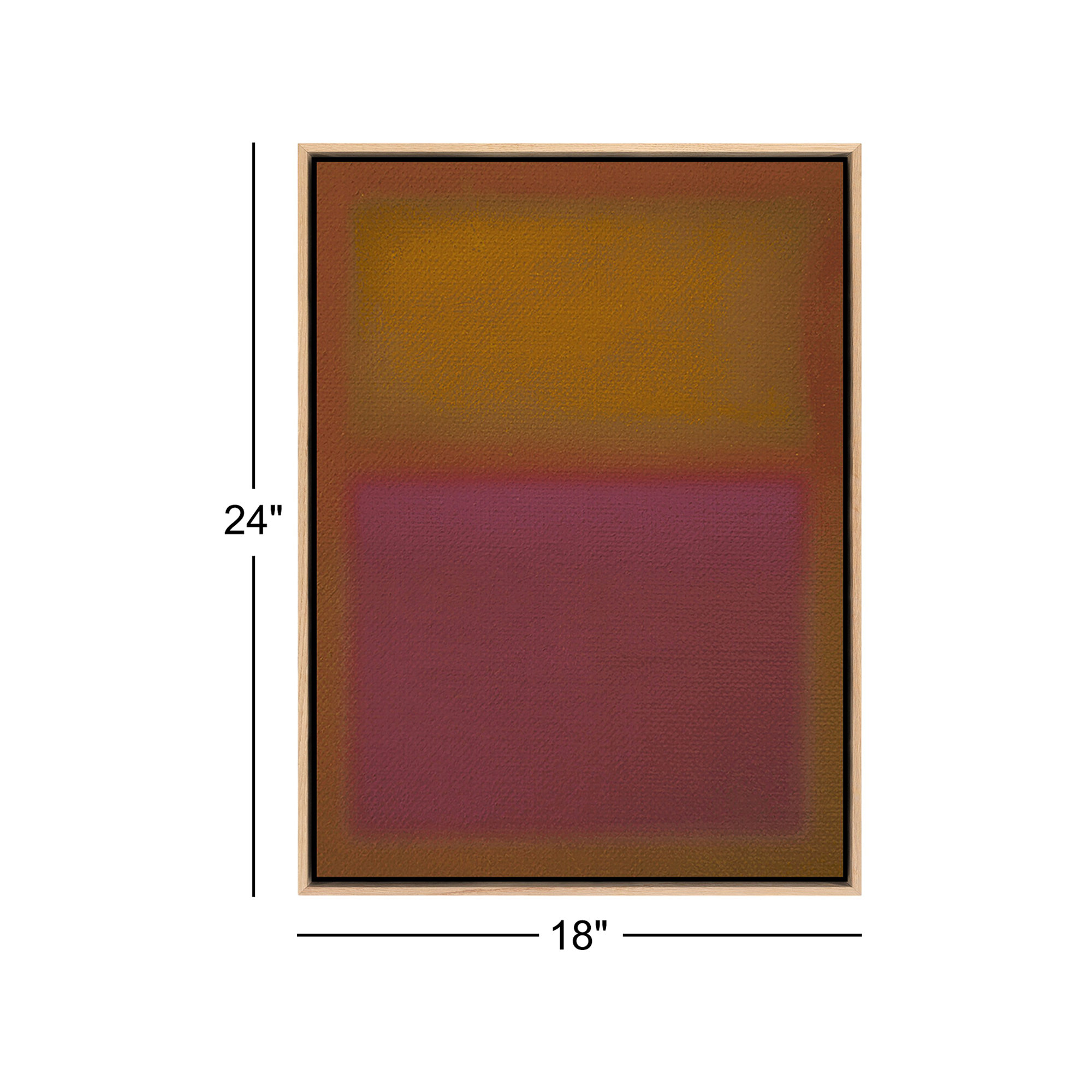 Composition Deep by Charles Stuart, Light Brown, 24" H x 18" W x 2" D, Red/Orange