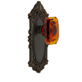 Grandeur Grande Victorian Plate Privacy with Baguette Crystal Door Knob