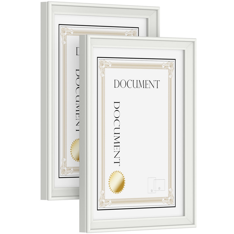 Ensemble de 2 cadres de documents Windsor, Blanc