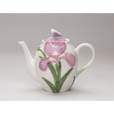Iris with Butterfly Teapot 22 oz
