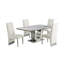 Ensemble de salle à manger en marbre blanc Andorra avec chaises d'appoint en velours-768961356-768961355-768961354