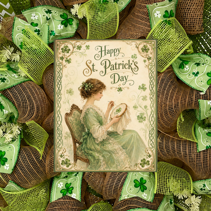 Dame à l'allure rétro de la Saint-Patrick