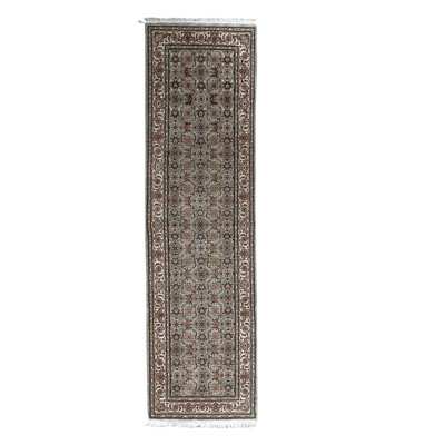 One-of-a-Kind 2'6" x 9' Runner Wool Area Rug in Brown and Ivory
