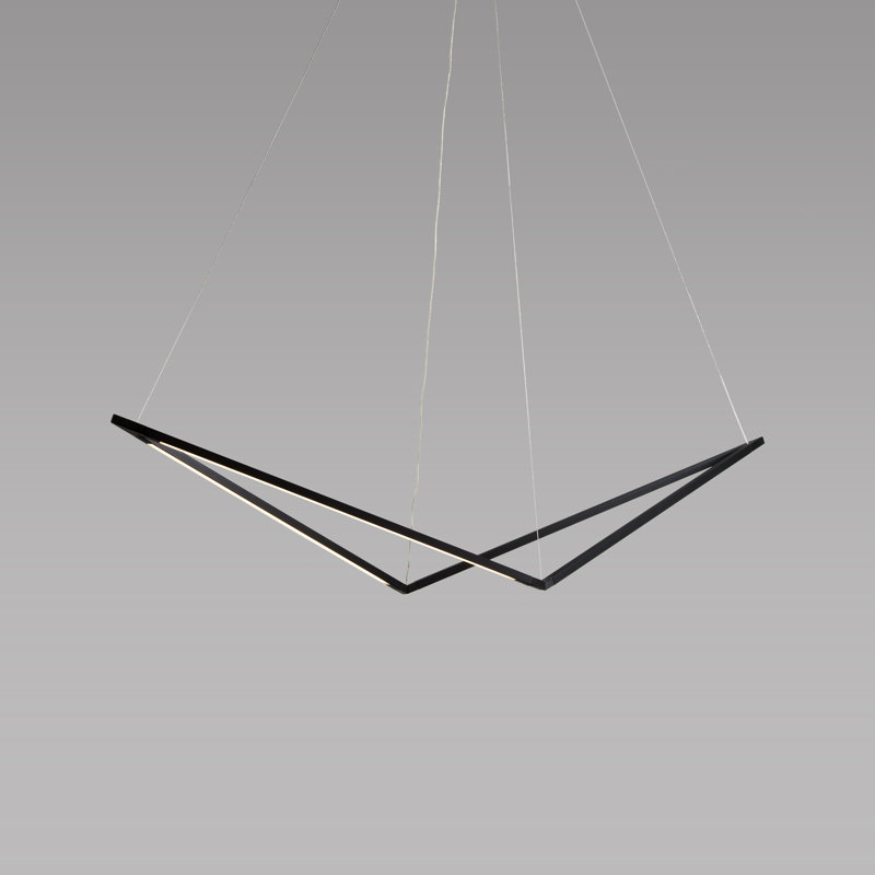 Z-Bar - Light LED Unique/Statement Pendant, Black, 10.5" H x 34" W x 6.7" D
