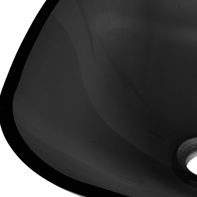 Belfry Bathroom 420mm L x 420mm W Tempered Glass Square Sink, Satin Black
