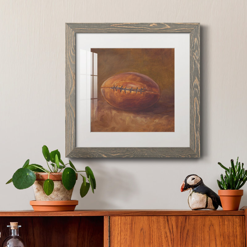 «Rustic Sports IV», reproduction encadrée de qualité supérieure - prête à être accrochée, Cadre en papier gris, Blanc