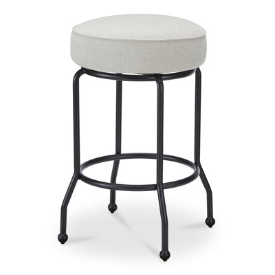 Kelsey Swivel Upholstered Counter Stool with Metal Frame by Moe