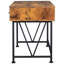 Bureau rectangulaire antique couleur muscade et noir, 3 tiroirs, pour usage professionnel. Bureau brun avec tiroirs finis, fonctionnel pour bureau à domicile.