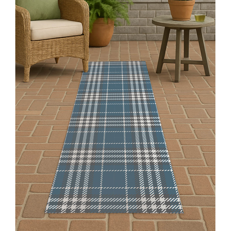 Tapis d'extérieur antidérapant à carreaux Christopher, Tapis de couloir 2 pi 6 po x 8 pi