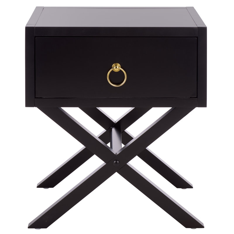 Commer 1 - Table de chevet à tiroir, Black