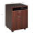 Brown Mobile Storage Cabinet With Drawer And Printer Stand On Castors, Ample For Office Cartridges Books, Compact Design Desk Placement, 4 Omnidirectional Wheels, Frame Metal Handle