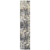 Hand Knotted Geometric Area Rug in Gold/Charcoal/Purple/Cream