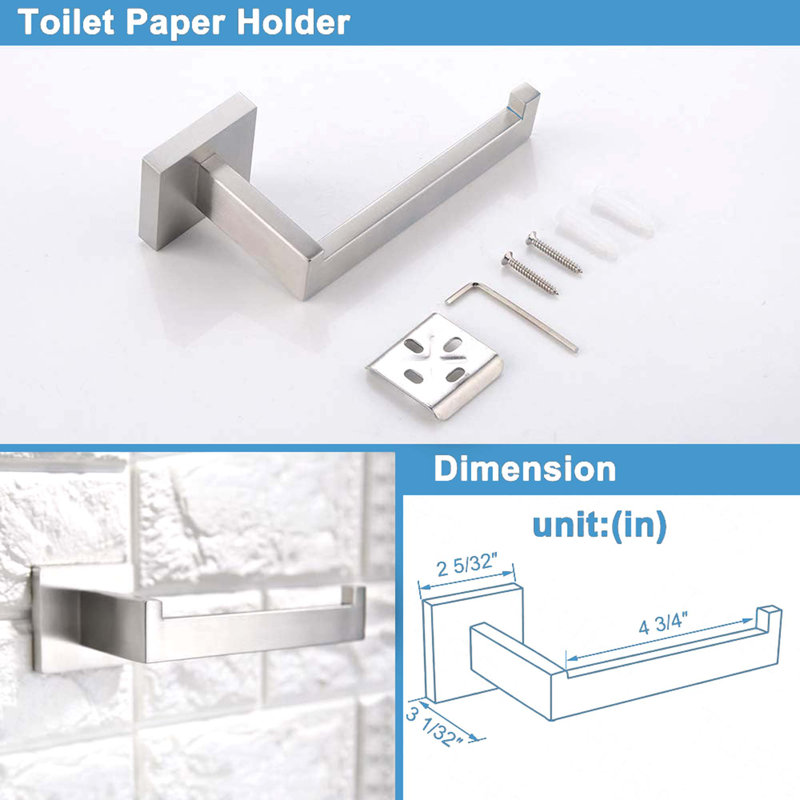 4 - Piece Bathroom Hardware Set, Brushed Nickel