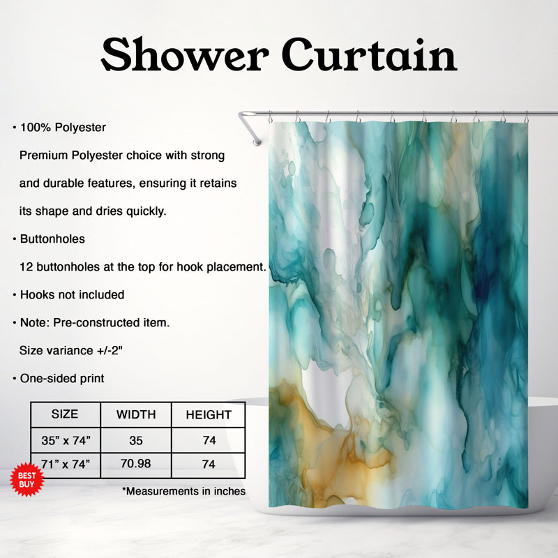 Rideau de douche Fornta, H 74 po x l 71 po