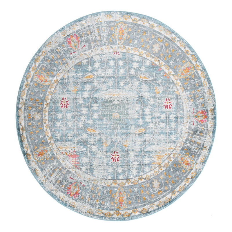 Haefner Floral Indoor Rug, Round 8'2"