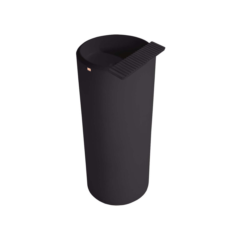 Ubud U-Shaped Concrete Pedestal Sink, Coal Black