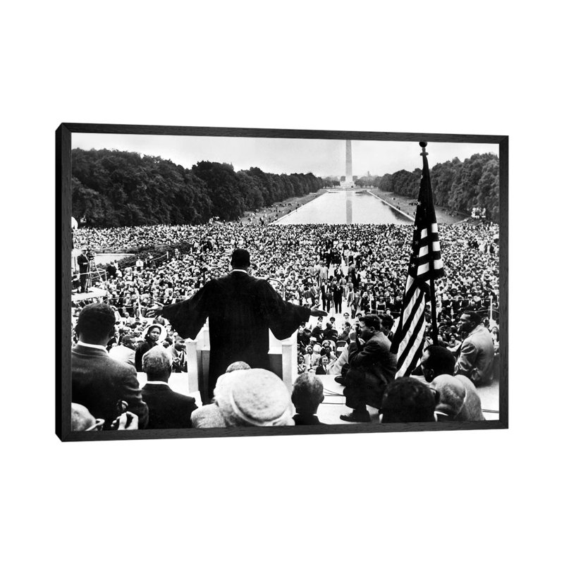 Martin Luther King Jr. Speaking At The Prayer Pilgrimage For Freedom, National Mall, Washington D.C., May 17, 1957 by Rue Des Archives - Floater Frame Print on Canvas