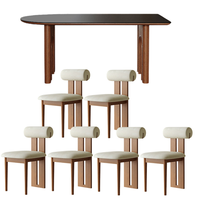French style retro simple dining table sets, 29.5"H x 55.1"L x 31.5"W