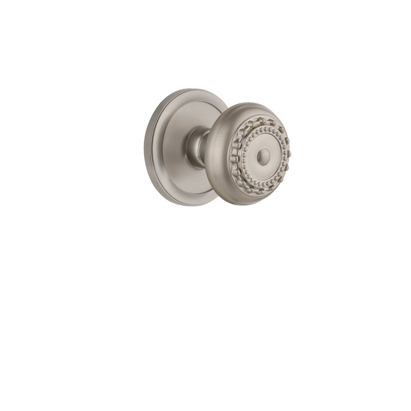 Rosace Grandeur circulaire simple avec bouton de porte Parthénon, Nickel satiné
