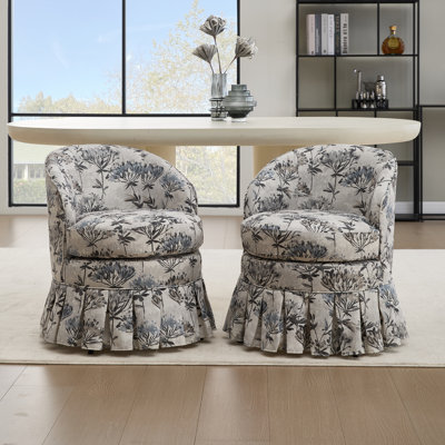 Linen Upholstered Barrel Chair (Set Of 2)