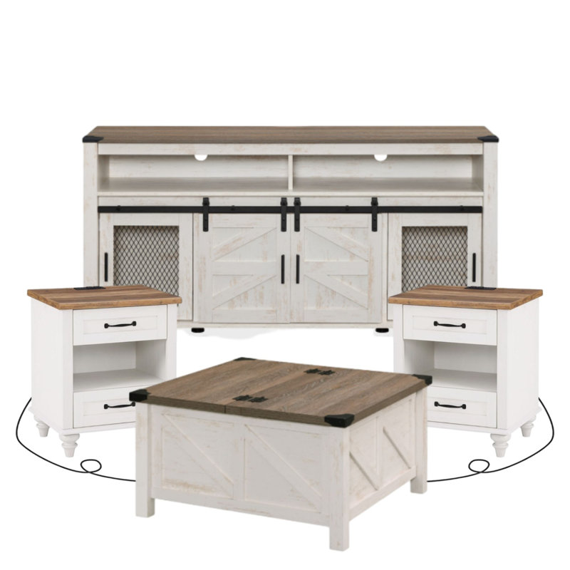 Allyssa 4 Piece Farmhouse Coffee Table Set