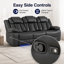  Canapé inclinable inclinable en cuir avec éclairage à DEL et fauteuil inclinable USB