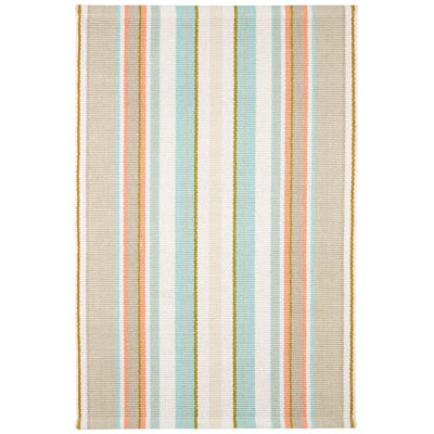 Daphne Stripe Sky Handwoven Cotton Rug