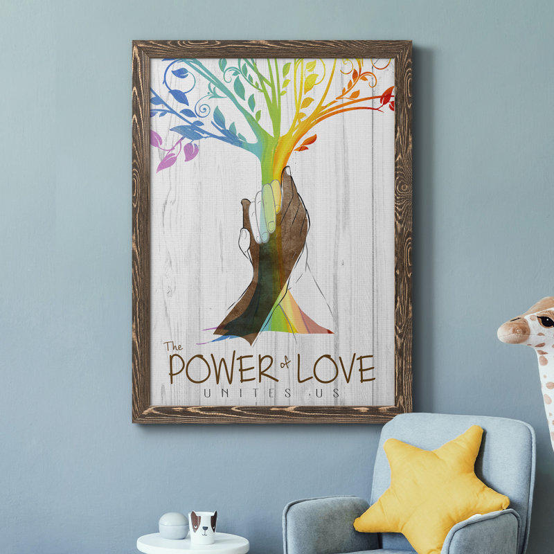 «Power of Love», reproduction sur toile encadrée, H 31,5 po x l 23,5 po x P 1,5 po, Encadré de bois de noyer