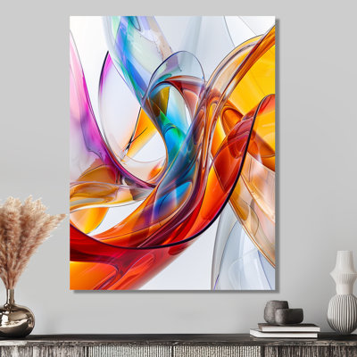Orange vert en verre, art fractal I - impression d'art mural