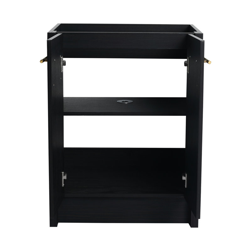 Meuble-lavabo autoportant 24 po - Châtaignier noir avec rangement pratique 24 po, 30.71" H x 18.28" W x 23.57" D