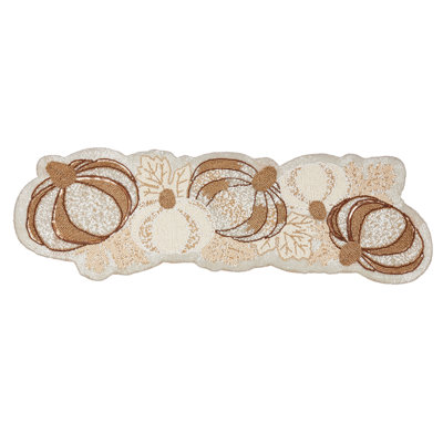 Bountiful Beauty Beaded Pumpkins Table Runner