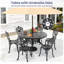 Ensemble de salle à manger d'extérieur 7 pièces en aluminium moulé, table ronde de 122 cm avec trou pour parasol et 6 chaises avec une largeur d'assise de 39 cm