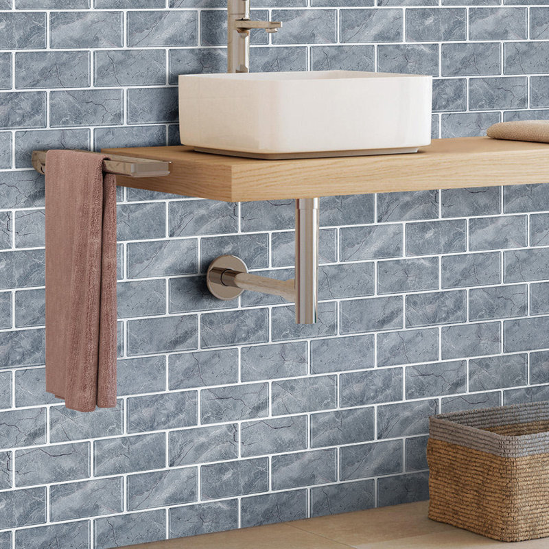 30cm x 30cm Wallpaper Tile, Blue Grey