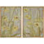 Art mural botanique abstrait jaune pour chambre à coucher principale, reproduction d'art sur toile encadrée, 2 pièces-2052640887-2052640883