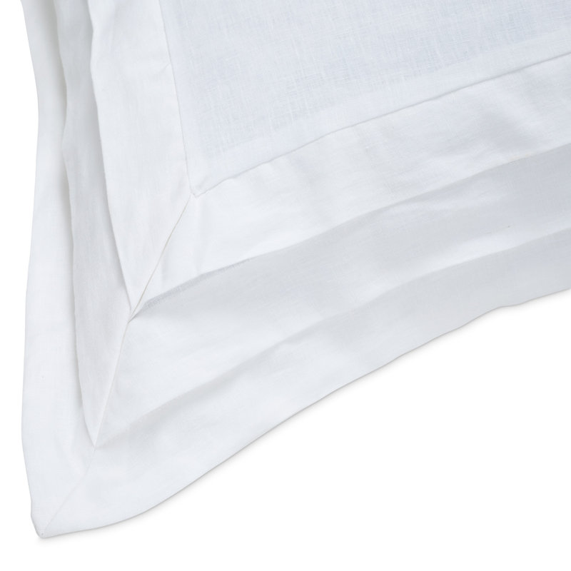 Addison Linen Duvet Set - White, Queen Duvet Cover + 4 Shams + 1 Pillow